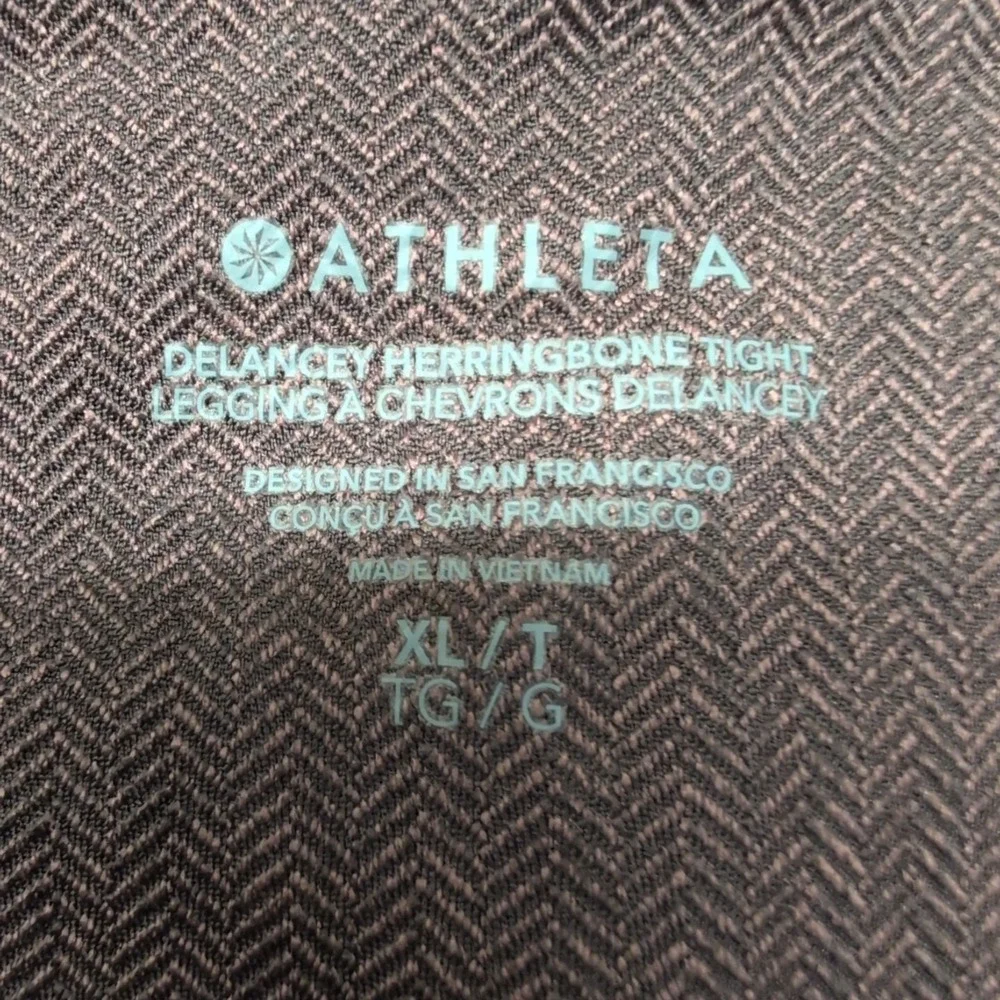 Athleta Delancey Herringbone Tight Women's XL Brown Leggings